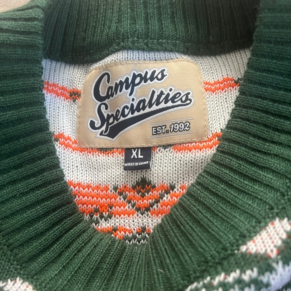 The U Miami ugly sweater , green/ orange , size XL - Picture 4 of 6